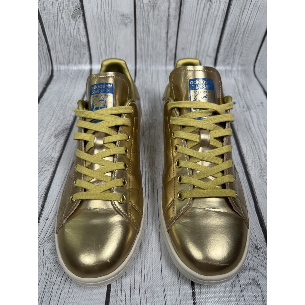 Adidas Stan Smith Liquid Gold Metallic FW5364 Men Size 9 Worn No Insoles